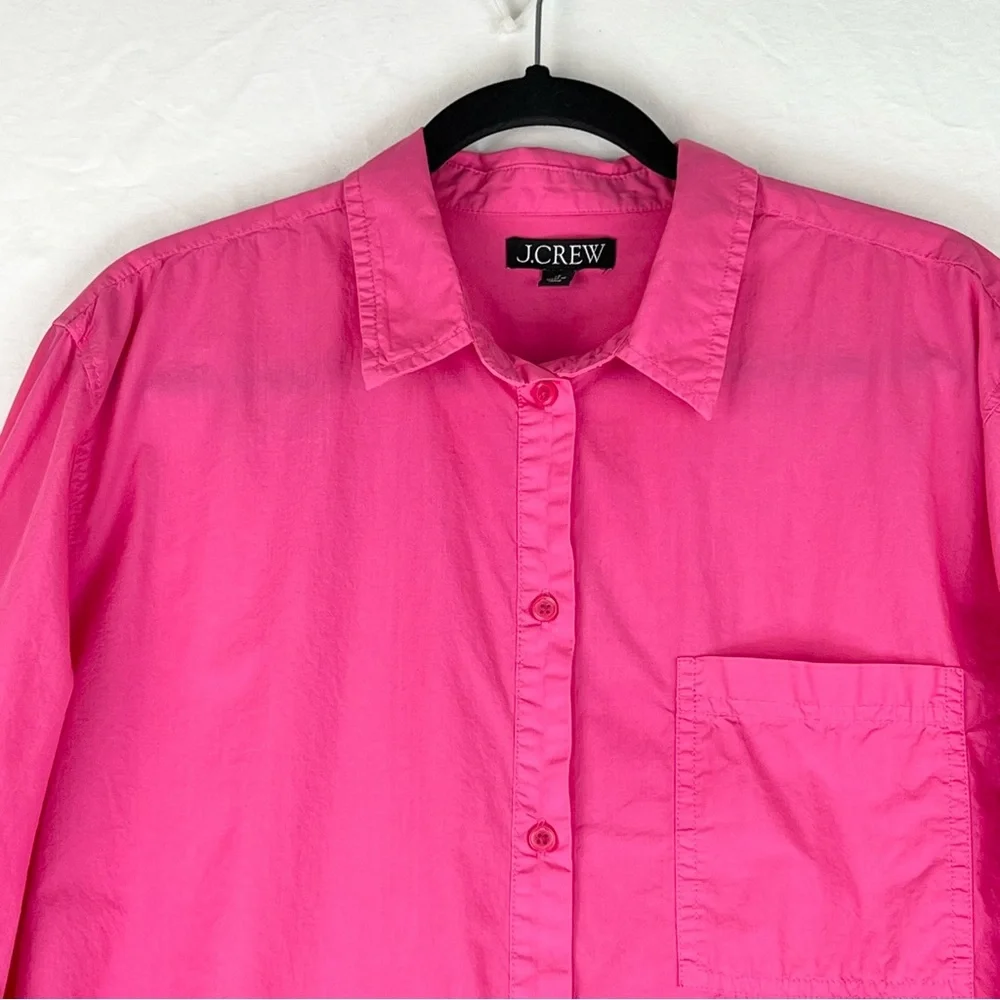 J Crew Garcon Shirt Sz 18 Pink cotton poplin Classic Preppy Casual Office